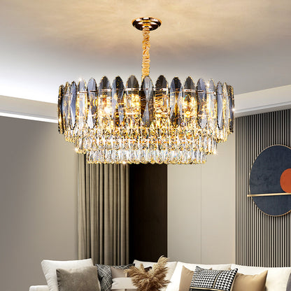 Luxury LED Ring Crystal Living Room Hanging Lamp