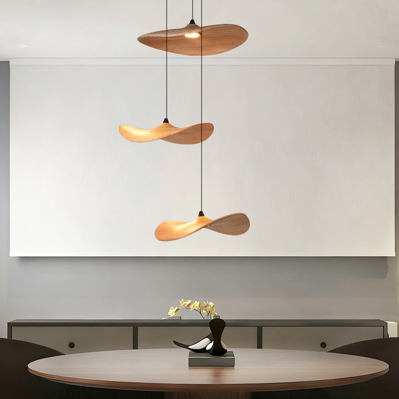 Wabi Sabi Solid Wood Villa Duplex Staircase Restaurant Chandelier
