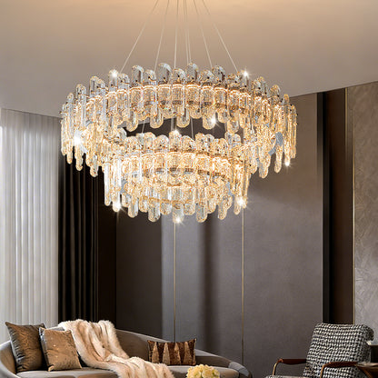 Luxury LED Ring Living Room Hanging Lamp