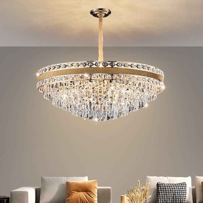 Modern Luxury Gold Iron Crystal Chandelier