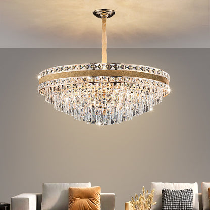 Modern Luxury Gold Iron Crystal Chandelier