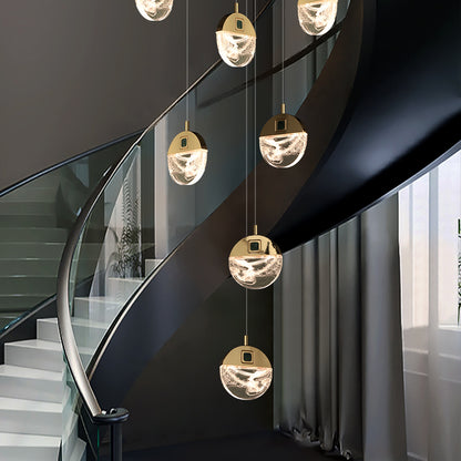 Luxury Stair Crystal LED Ceiling Chandelier