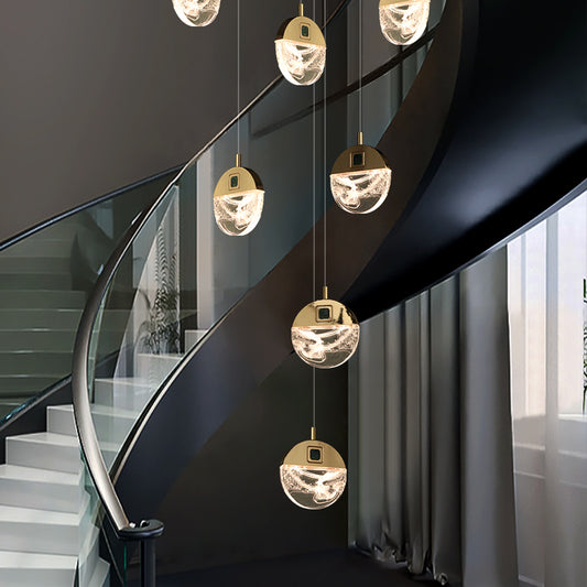 Luxury Stair Crystal LED Ceiling Chandelier