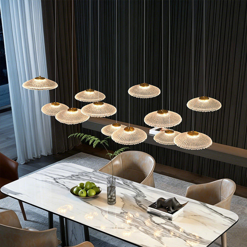 Ripple Water Glass Chandelier Dining Table Kitchen Dining Room Art Chandelier Island Bar Pendant Lamp