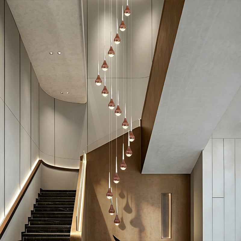 Stairs Chandelier Minimalist Modern Lighting Living Room Pendant Light Lustre High Ceiling Long Staircase Chandelier