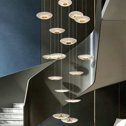 Luxury Glass Long Duplex Attic Stair Chandelier