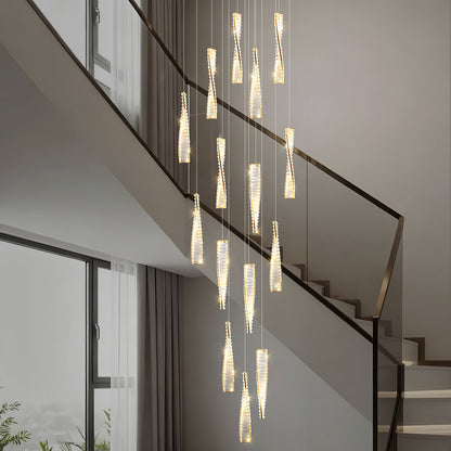 Luxury Spiral Staircase Crystal Chandelier