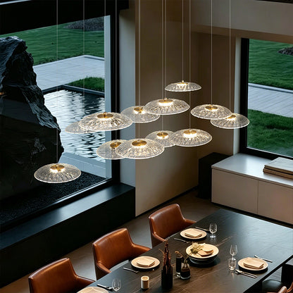 Luxury Chandelier Ripple Water Glass Pendant Lamp Living Room Dining Room Dining Table Kitchen Island Bar Art Hanging Lights