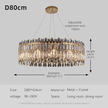 Luxury Villa Living Room Crystal High-end Hanging Chandelier
