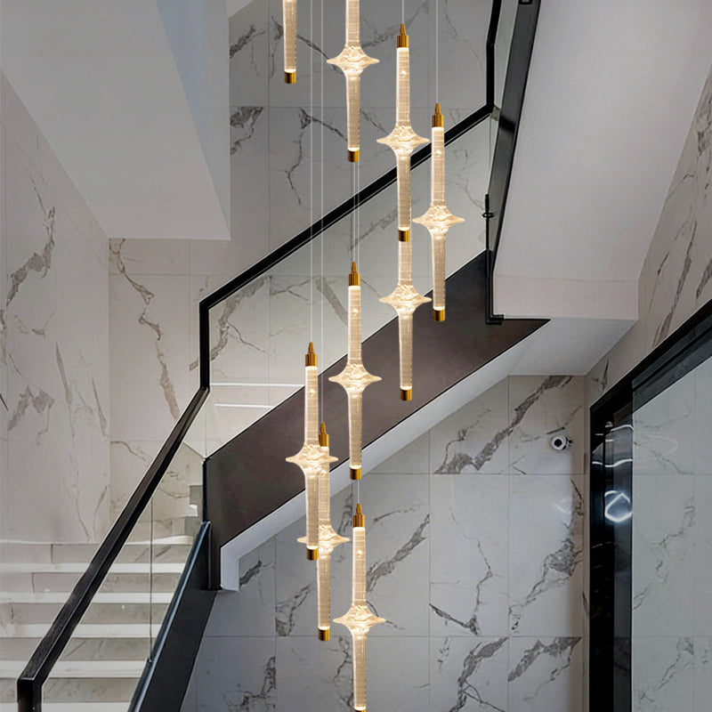 Modern High Long Staircase Chandelier