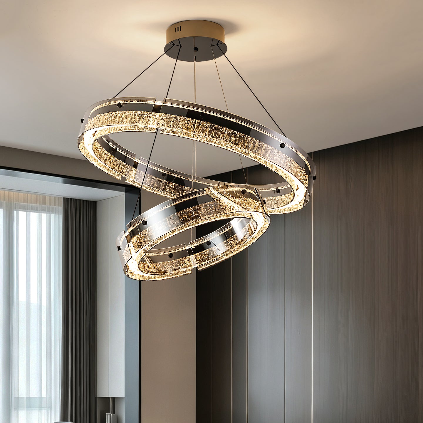 Luxury Rings LED Suspension Chandelier