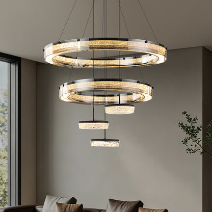 Luxury LED Ring Living Room Hanging Lamp