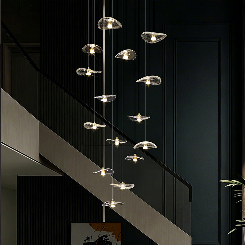 Staircase Duplex Loft Pendant Light Rotating Staircase Light Glass Pendants Lighting Modern Ceiling Chandelier