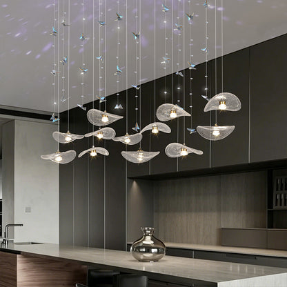 Restaurant Pendant Light Modern Luxury Dining Table bar Counter Kitchen Lotus Leaf Design Artistic Pendant Light Above