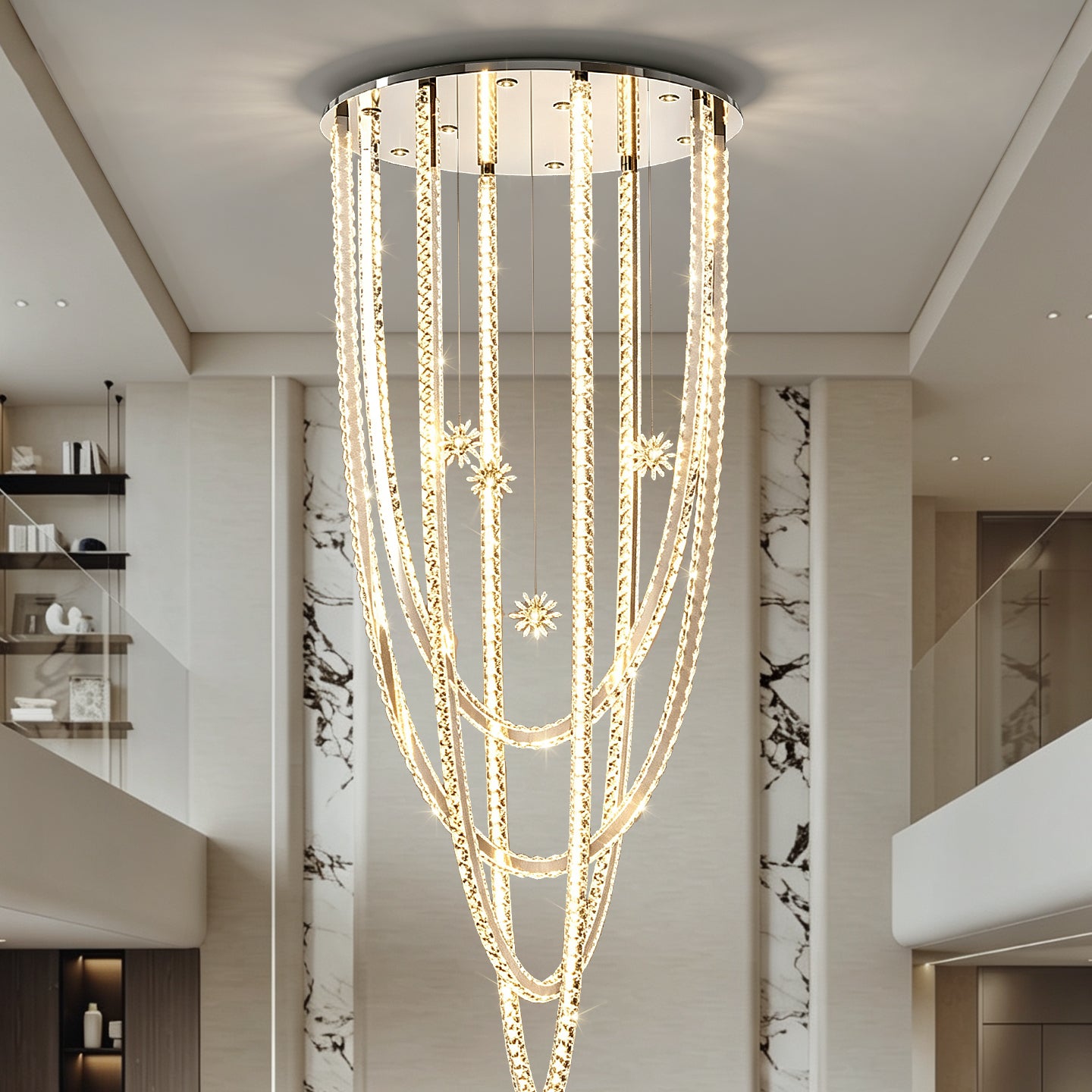 Luxury Villa Duplex Loft Hall High Ceiling Chandelier