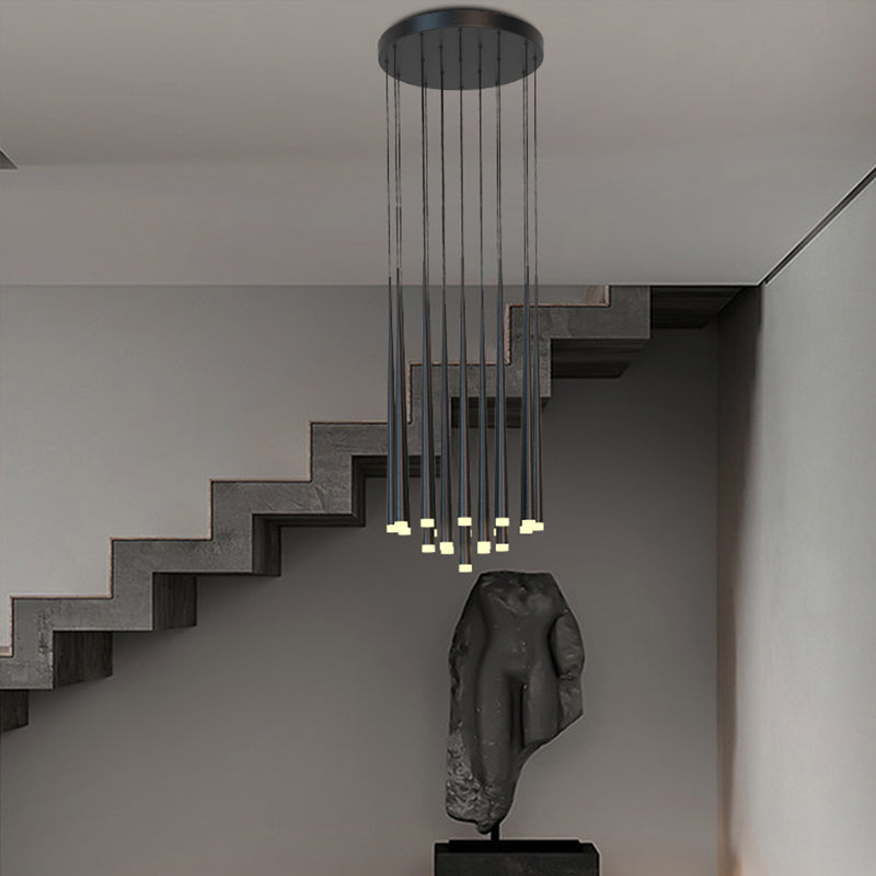 Nordic Minimalist Black Conical LED Pendant Light