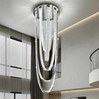 Modern Crystal Living Room Duplex Loft Hall High Chandelier