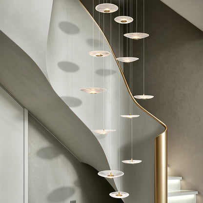 Modern Glass Stair Chandelier Villa Duplex Loft Ceiling Hanging Light