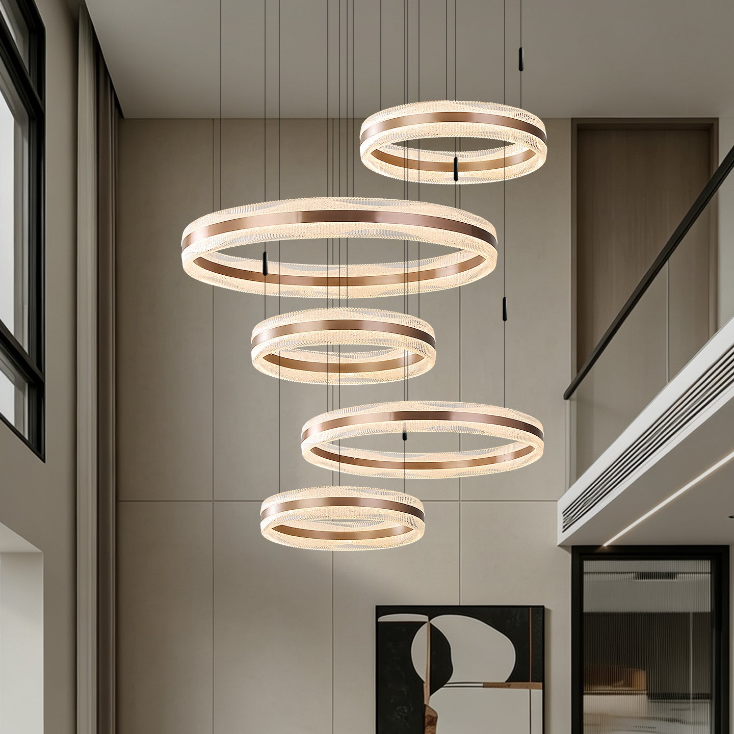 Modern Villa Duplex Loft Living Room Chandelier