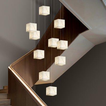 Nordic Chandelier Stairs High Ceiling Staircase Marble Chandelier