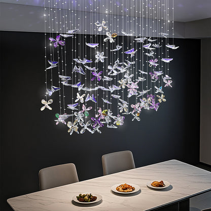 Chandelier Over the Dining Table Kitchen Island Pendant Light Dining Room Butterfly Design Chandelier Crystal Hanging Lamp
