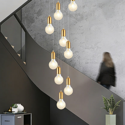 Modern Luxury Long Glass Stairs Chandelier