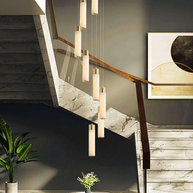 Nordic Marble Duplex Loft Long Hanging Lamp