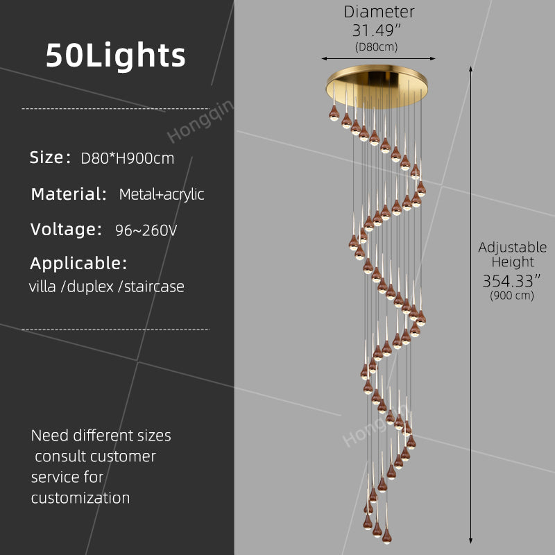 Stairs Chandelier Minimalist Modern Lighting Living Room Pendant Light Lustre High Ceiling Long Staircase Chandelier