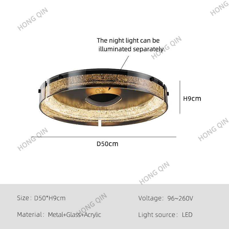 Modern Double Layer Circular Glass LED Ceiling Flush