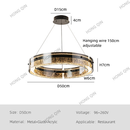 Luxury Rings LED Suspension Chandelier