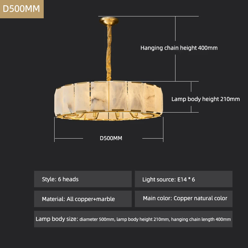 Luxury Natural Marble Living Room Pendant Light ﻿