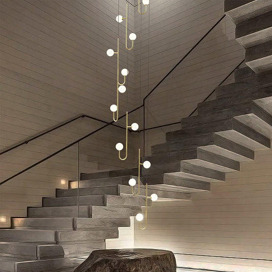 Modern Villa Staircase Long LED Pendant Lamp