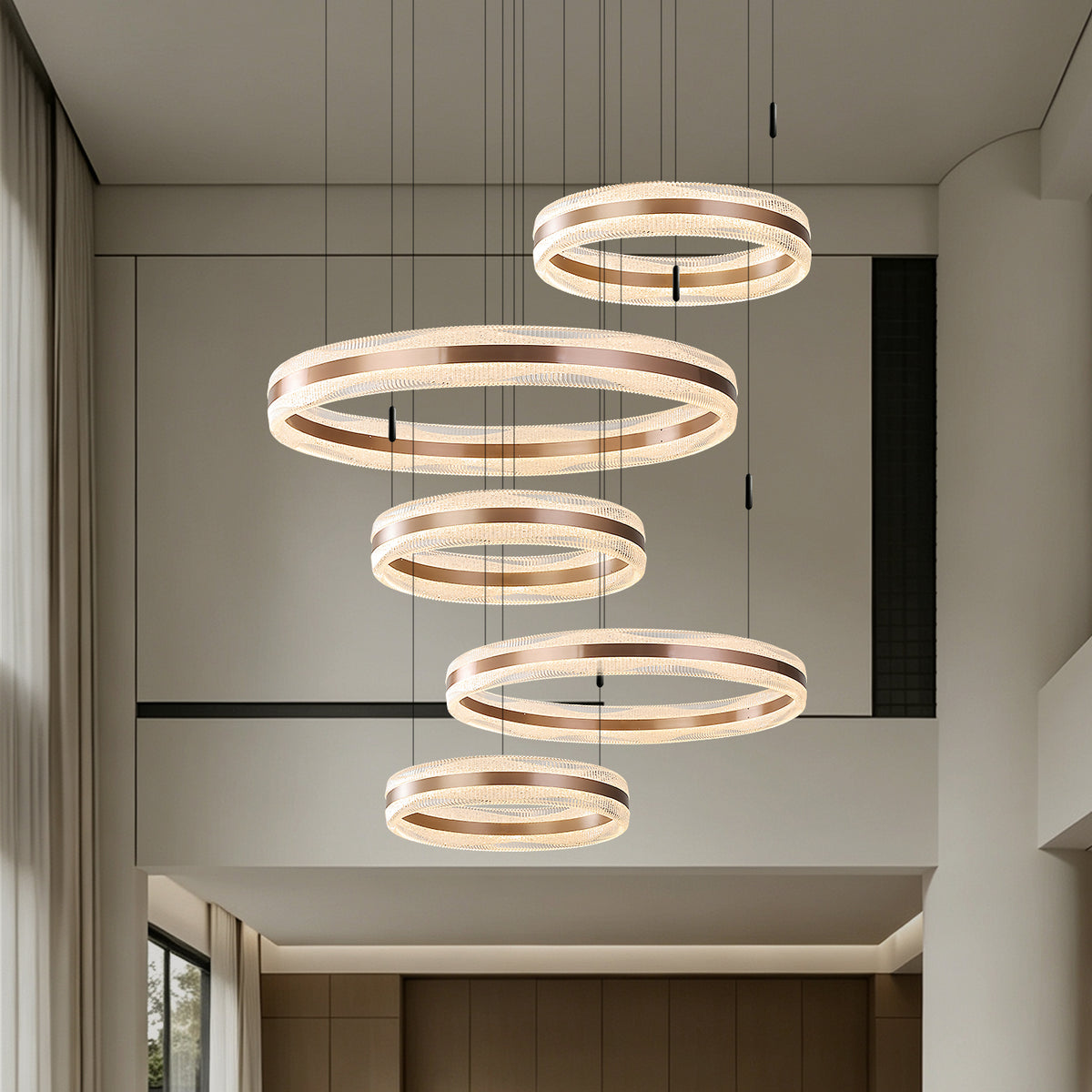 Modern Villa Duplex Loft Living Room Chandelier