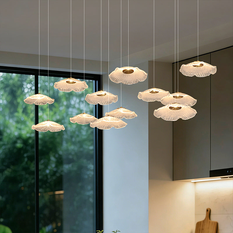 Modern Luxury Glass Chandelier Art Dining Room Island Bar Pendant Lamp Kitchen High Ceiling Hanging Lights