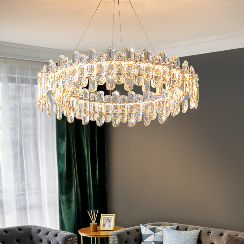 Luxury LED Ring Living Room Hanging Lamp
