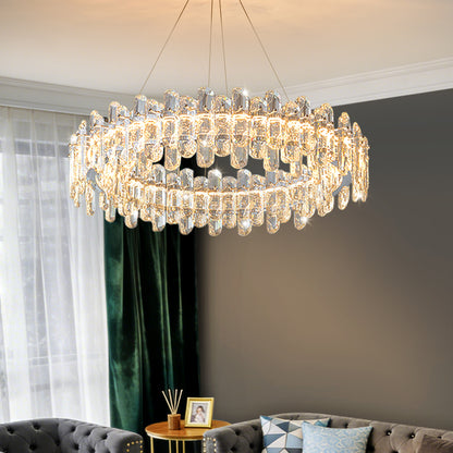Luxury LED Ring Living Room Hanging Lamp