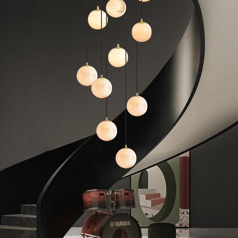 Luxury Marble High Minimalist Long Chandelier