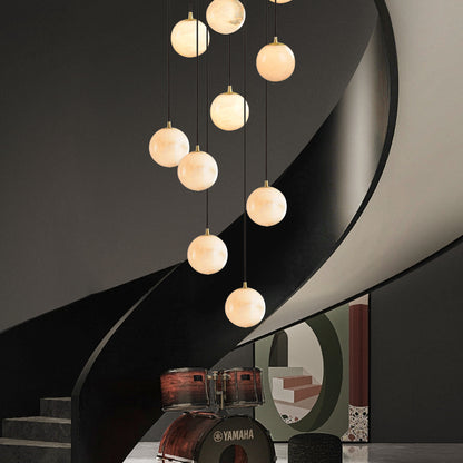 Luxury Marble High Minimalist Long Chandelier