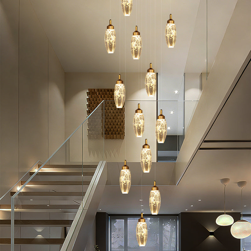 Crystal Staircase Pendant Lamp