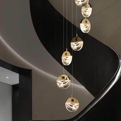Luxury Stair Crystal LED Ceiling Chandelier