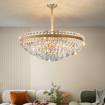 Modern Luxury Gold Iron Crystal Chandelier