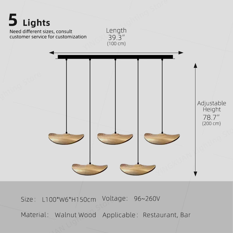 Wabi Sabi Solid Wood Villa Duplex Staircase Restaurant Chandelier