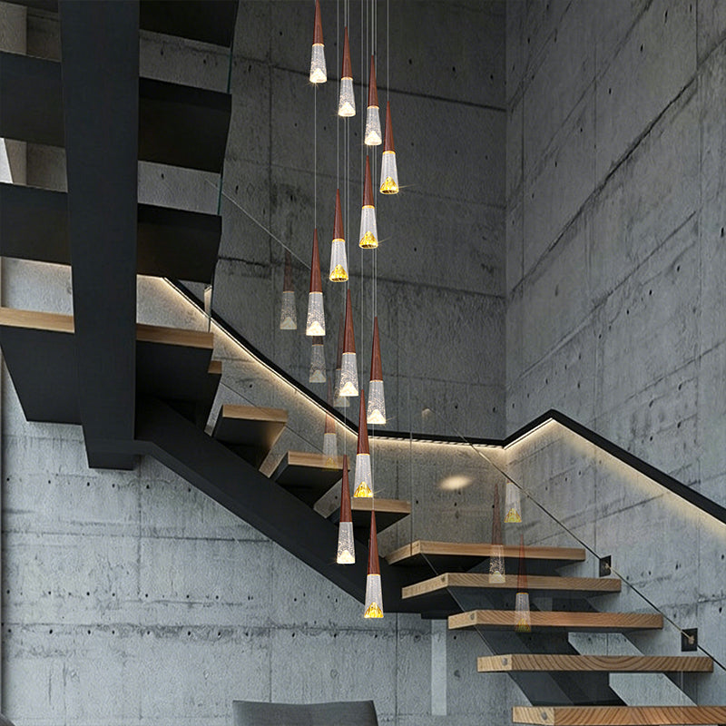 Staircase Hanging Light Rotating Staircase Crystal Chandelier Hanging Lamp Hall Villa High Ceiling Long Pendant Light Lighting