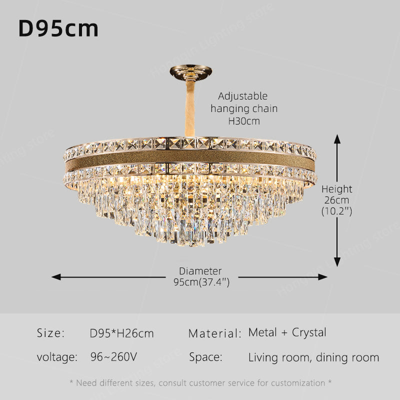 Modern Luxury Gold Iron Crystal Chandelier