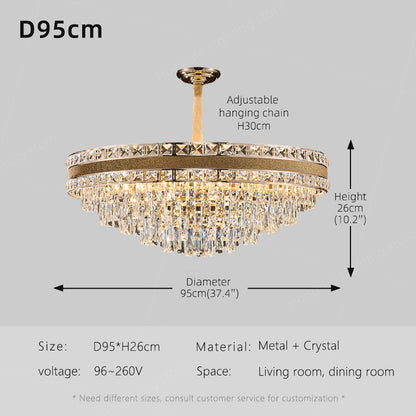 Modern Luxury Gold Iron Crystal Chandelier