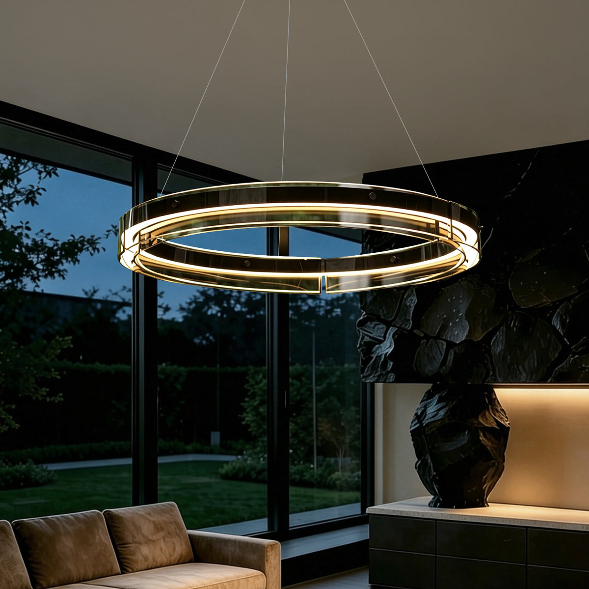 Modern Living Room Villa Dining Room Ring Chandelier