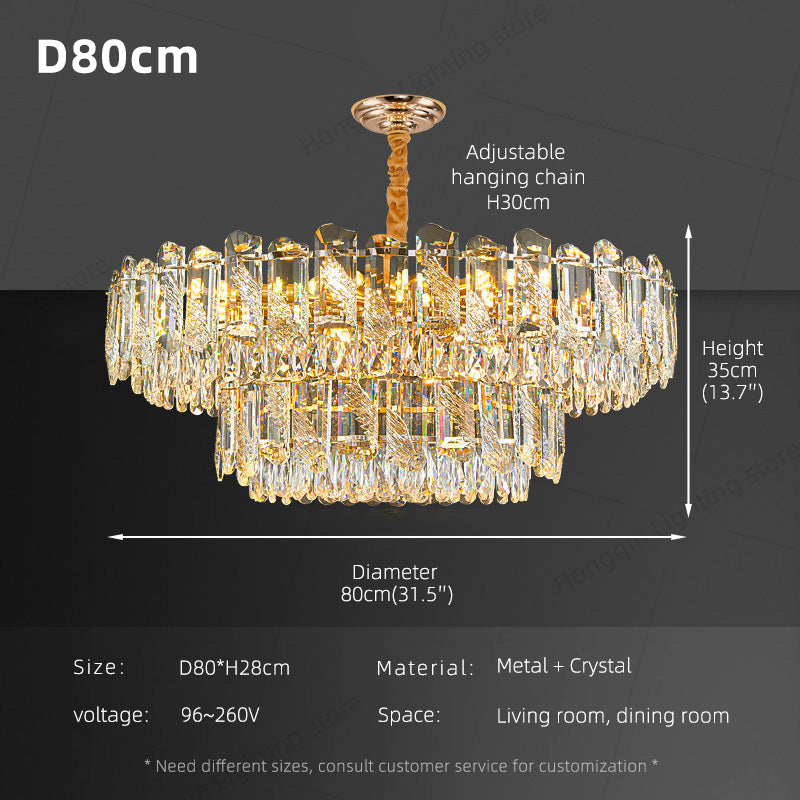 Modern Led Living Room Ceiling Dining Room Crystal Hanging Lamp
