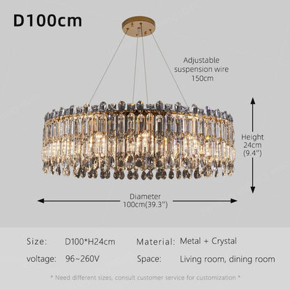Luxury Villa Living Room Crystal High-end Hanging Chandelier