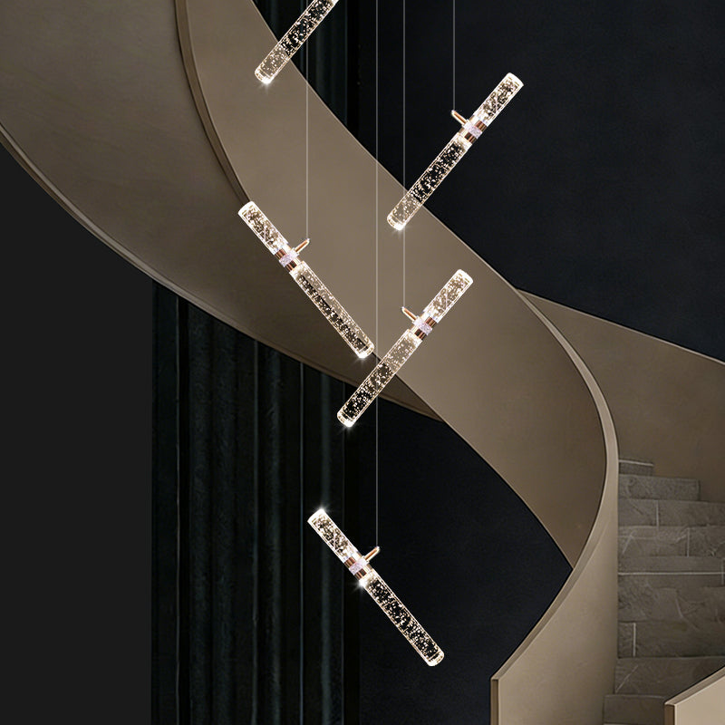 Stair Luxury LED  Duplex Building Villa Chandelier