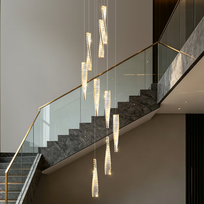Luxury Spiral Staircase Crystal Chandelier